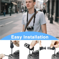 Shoulder Strap with Pad, 2 Sets of Quick Release Buckles, Adjustable between 39″