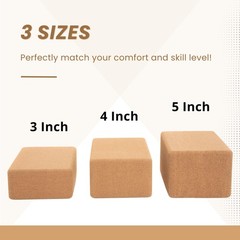 Everyday Yoga Cork Yoga Block 4 Inch, Durable Support Block, Smooth Beveled E…
