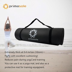 Primasol Yoga Mat 0.4 inch 10 mm 0.6 inch 15 mm Thick Wide Exercise Mat Fitness