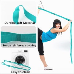 Light Green Yoga Strap – 10 Loops for Flexibility & Recovery | Durable Design