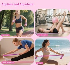 Pilates Equipment Kit for Home Workout,Pilates Ring and Ball pink