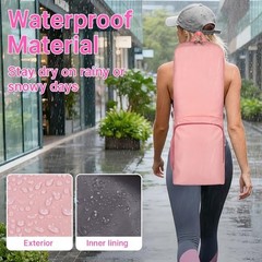 Yoga Mat Bag Carrier Zipper Closure Multi Functional Essential Pockets Pink