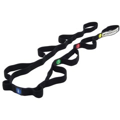 THERABAND Stretch Strap with Loops to Increase Flexibility, Portable, Black