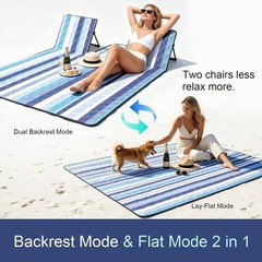 2 in 1 Backrest Chair Picnic Blanket,Light Weight Camping Outdoor Foldable Lazy