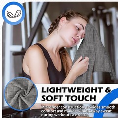 HOMERHYMRE Microfiber Workout Towels, 3 Pack Grey Gym Sweat Sports Towel for