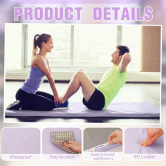 Thick Foldable Yoga Mat with Carry Strap, 72″X24″ Non-Slip Portable Foam Gym Mat