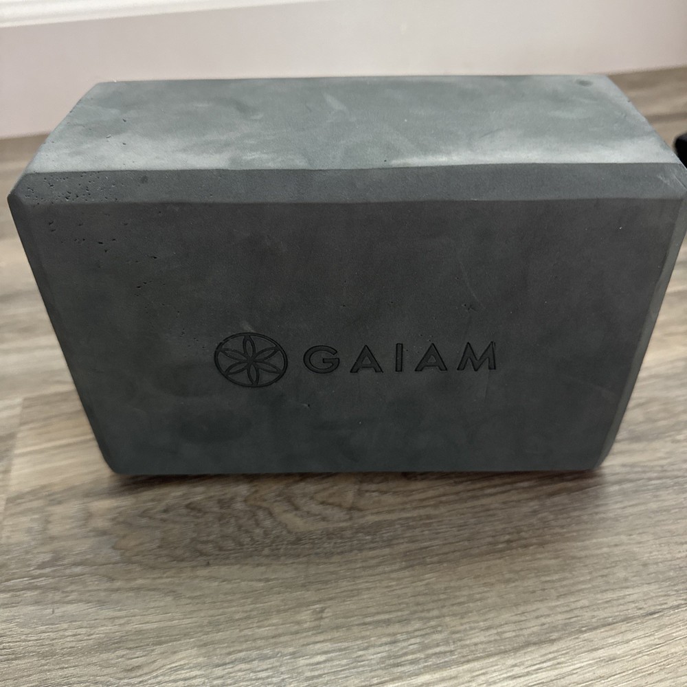 Gaiam Yoga Block Supportive Foam Soft Non-Slip Surface Mediation – Gray