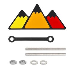 Tri-Color Car Emblem for Mesh Gille,Waterproof Car Emblems and Badges Orange