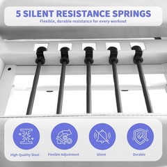 440Lbs Pilates Reformer Machine Foldable Pilates Equipment w/Adjustable Springs