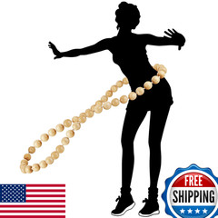 Rr Round Rich Design Solid Wood Massage Hoop Soothing Clicking Sound 5Lb
