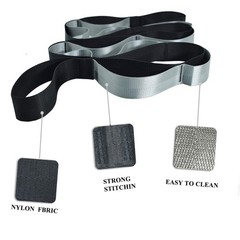 SANKUU Yoga Straps Stretching Strap with 12 Loops Workout Poster, Black+Grey