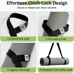 Yoga Mat Straps for Carrying, Adjustable Yoga Mat Carrier Sling Fits All Mats…
