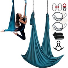 VEVOR Aerial Silk Yoga Swing Set 11 Yards Hammock Trapeze Inversion Fly Green