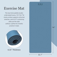 ILILI Yoga Mat Thick Soft Exercise Mat for Home Gym, Anti-Tear Cushioned Mat …