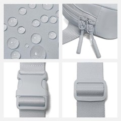 Belt Bag Fanny Pack Crossbody Bags for Women Two-Way Zip Closure Fashion Grey
