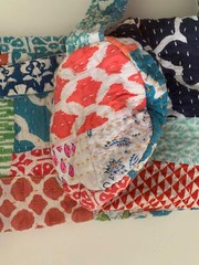 patchwork handmade quilted yoga mat bag purchased in Ibiza Spain boho
