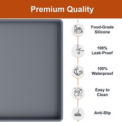 Extra Thick Silicone Mat Waterproof with Raised Edge 34″ x 22″, Under Sink Ma…