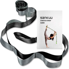 Yoga Straps Stretching Strap with 12 Loops Workout Poster, Straps for Stretching