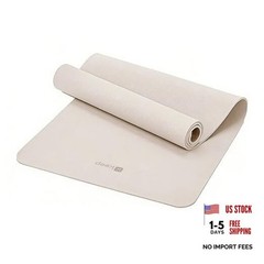 72″ x 24″ TPE Yoga Mat Non Slip, 1/4 Inch (6mm) Exercise Mat for Oat White