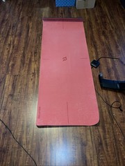 EUC Peloton Reversible Heavy Duty Workout Mat Black Red 71×26 5mm thick Free S/H