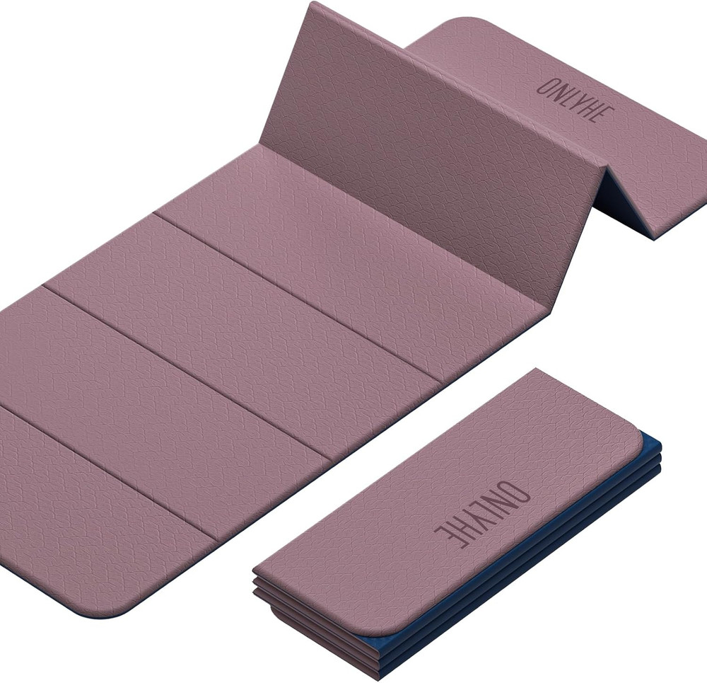 Foldable Yoga Mat (12Mm) Exercise Mats for Home Workout,Comfortable and Durable,