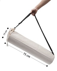 New YOGATI cotton yoga mat bag with adjustable shoulder strap.