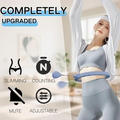 GAOKOWEI Smart Silent Weighted Exercise Infinity Hoop – Patent 30-50″, Blue