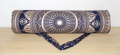 Blue GoldHand Block Yoga Mat Carrier Bag Hippie Mandala Cotton Bag With Shoulder