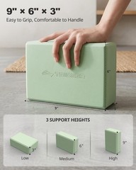Trideer Yoga Block, Soft Non-Slip Surface Premium Foam Mint Green-2 Pack