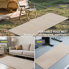 Foldable Yoga Mat Extra Thick & Large (74″ X 31.5″ X 0.32″), Double-Sided Non Sl