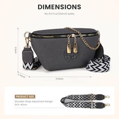 Fashion Waist Packs, Crossbody Fanny Packs for Women Leather Sling Bag BLACK
