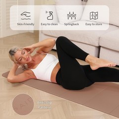 Foldable Yoga Mat 10mm Extra Thick Non Slip Exercise Mat 75″x26″ Portable