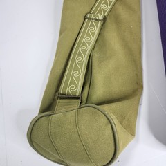 Vtg Gaiam Purple Anti Slip Yoga Mat Green Canvas Carry Bag Pilates Fitness
