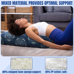 Yoga Bolster Pillow, Rectangular Yoga Bolster for Restorative & Meditate