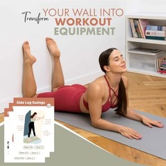 Wall Pilates Workout Cards for Women, 76 Large Hand Drawn Exercise Deck with