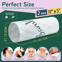 Cervical Roll Pillow, Cylinder Neck Pillow with Removable Washable Cover | 2 …