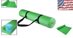 Versatile 1/4-Inch Thick Yoga Mat with Slip-Resistant Surface and Carrying Strap
