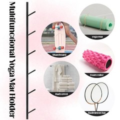 Yoga Mat Storage Rack, Wall Mount Yoga Mat Holder, 6 Tier Yoga Mat Stand,