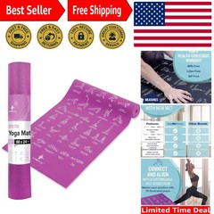 Moisture-Wicking Yoga Mat with Printed Poses – Fitness Essential for Home & Gym