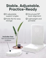 Folding Pro Meditation Chair – Adjustable Meditation Seat with Back Support a…