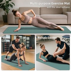 Foldable Yoga Mat, 10mm Thick, TPE Material, Extra Long 75″L x 26″W, Soft and…