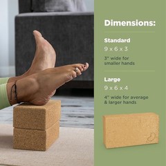 Cork Yoga Blocks Non-Slip Durable Support Asana Practice Fitness Accessories New