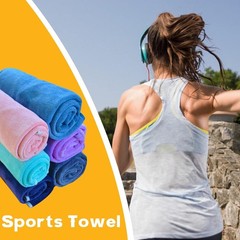 Microfiber Gym Towels Bigger Size Super 3P-15×31 inches, Grey+blue+purple