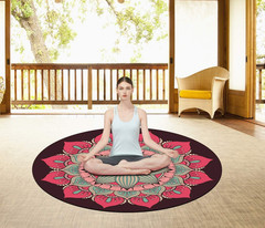 Pilates Mat round Oversize Yoga Mat Suede Rubber Non-Slip Dia 140Cm Exercise Mat