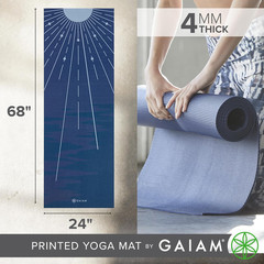 Gaiam Print Yoga Mat, Non Slip Exercise & Fitness Mat for All Types of Yoga, Pil