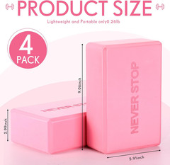4 Pack Yoga Blocks Non Slip Pilates Brick Foam Blocks Pilates Dance Gymnastics W