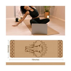 Premium Cork Yoga Mat Non Slip Thick Cork Exercise & Fitness Mat fo… Fast Ship