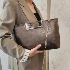 Women Clutch Purse PU Leather Chain Crossbody Bags Shiny Oversize Clutches Fe…
