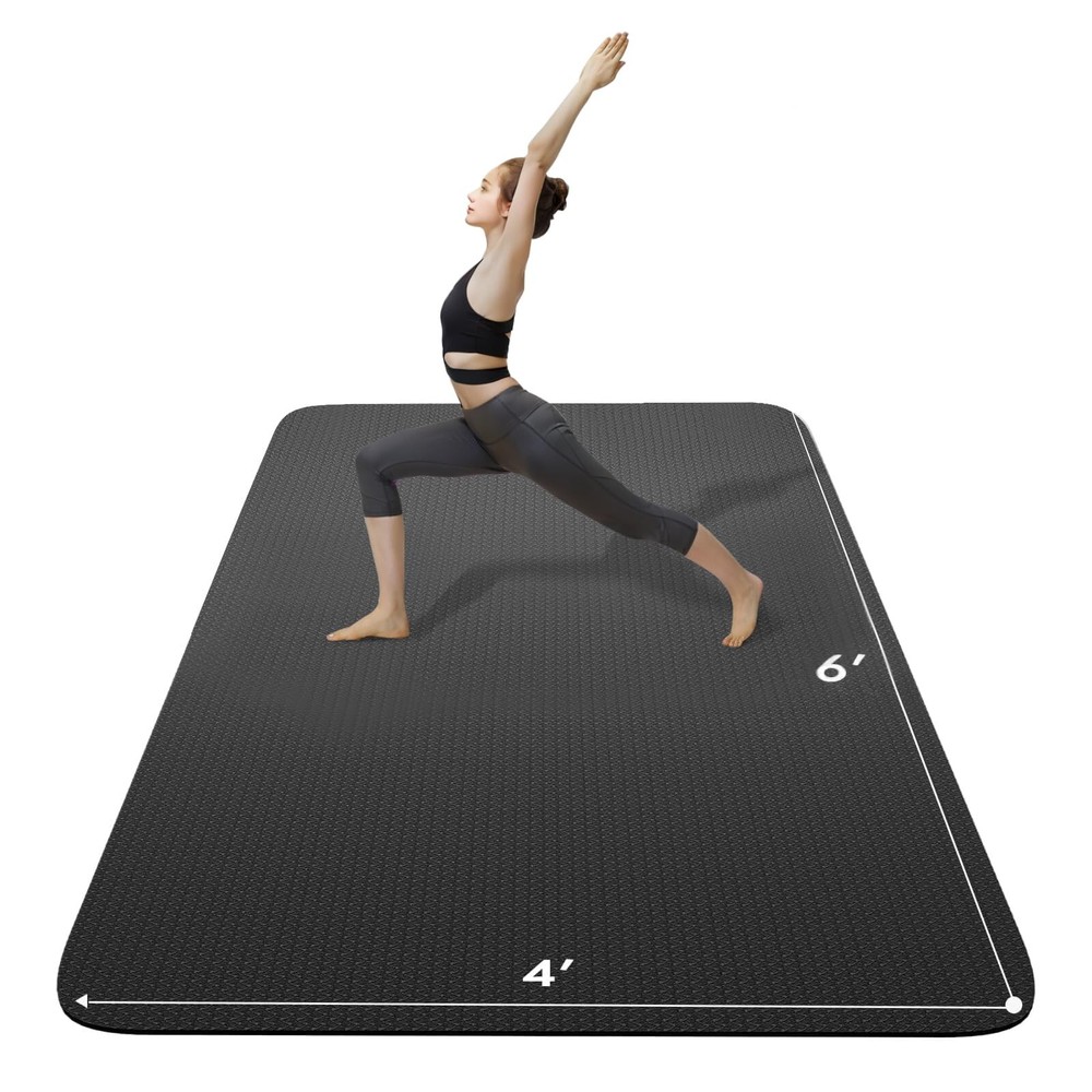 FrenzyBird Large Yoga Mat 6’x 4’（72”x 48”）—1/4″