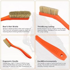 TWO STONES Climbing & Bouldering Brush with Natural Firm Small, Black&White